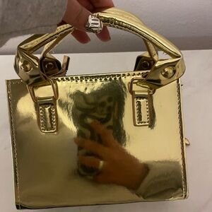 Mini Gold Handbag
